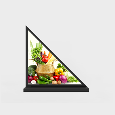 Máquina de publicidad LCD triangular de 13,14 pulgadas con solución de sistema Android